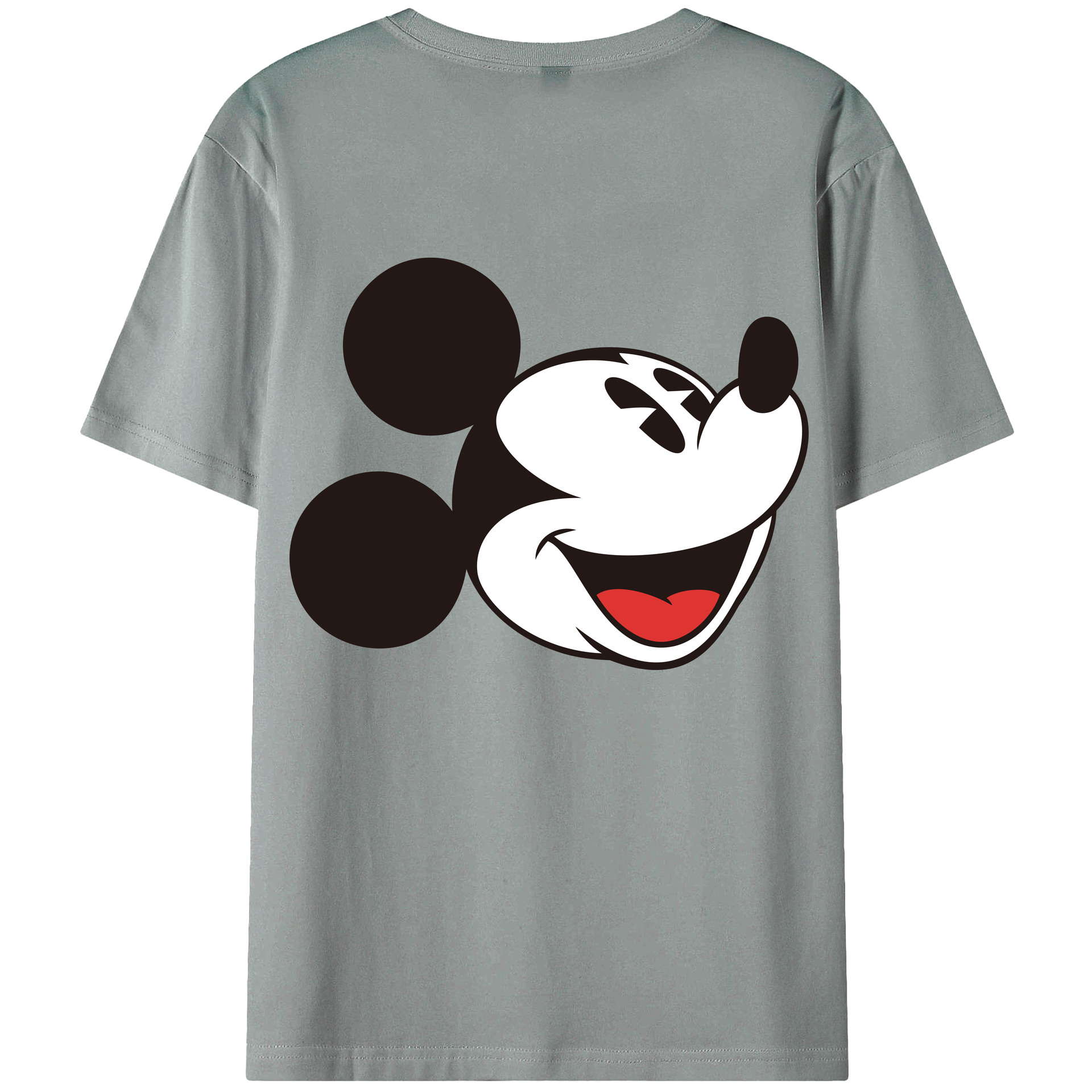 ミッキーマウス Mickey Mouse 綿100％ メンズ半袖Tシャツ（バックプリント） 通気性